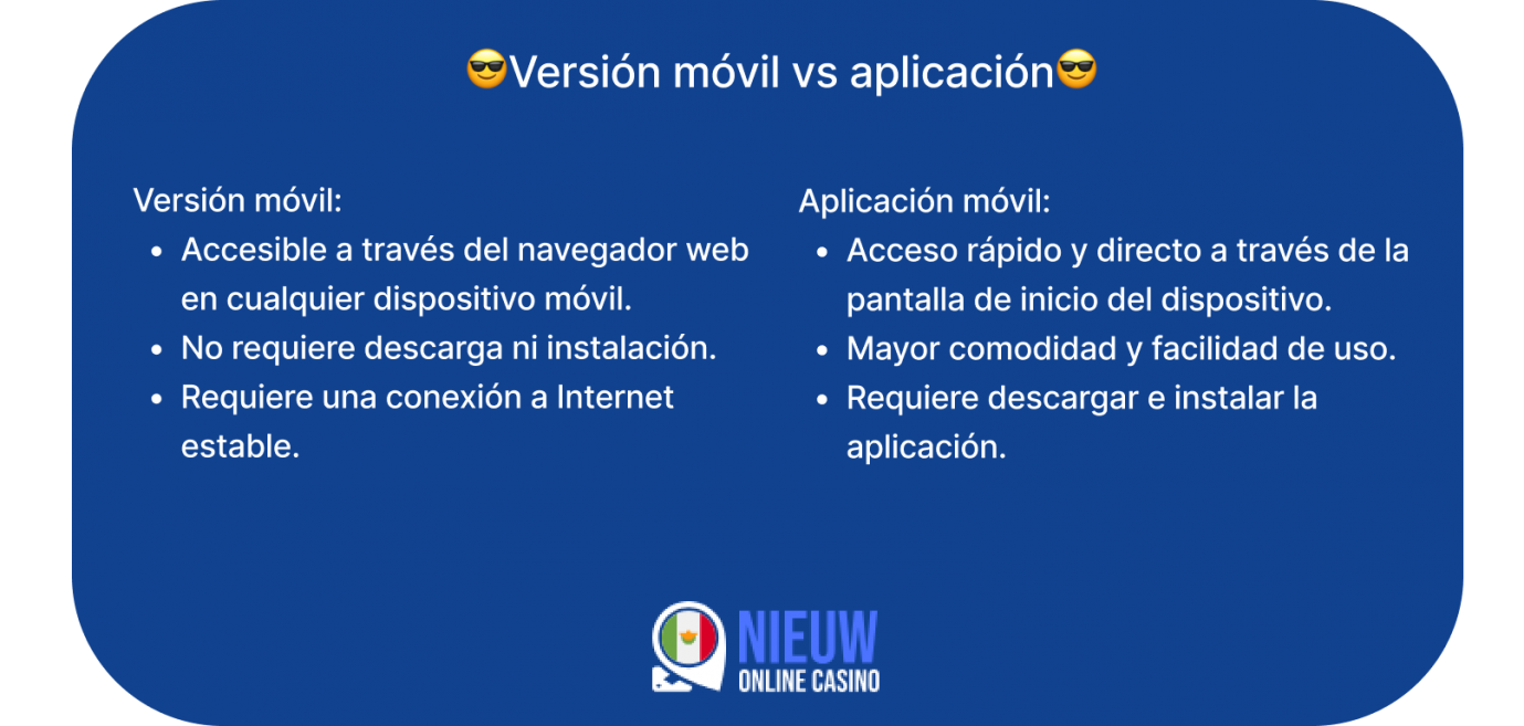 versión móvil vs aplicación