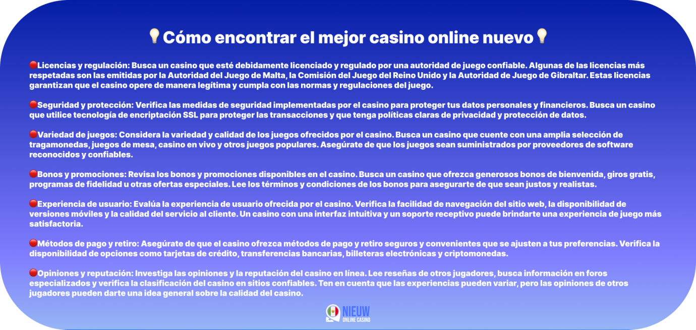 Cómo encontrar el mejor casino online nuevo