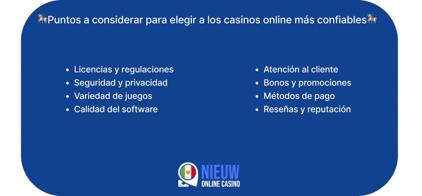 puntos a considerar para elegir a los casinos online más confiables